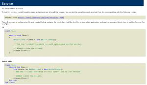 Example of technical webpage