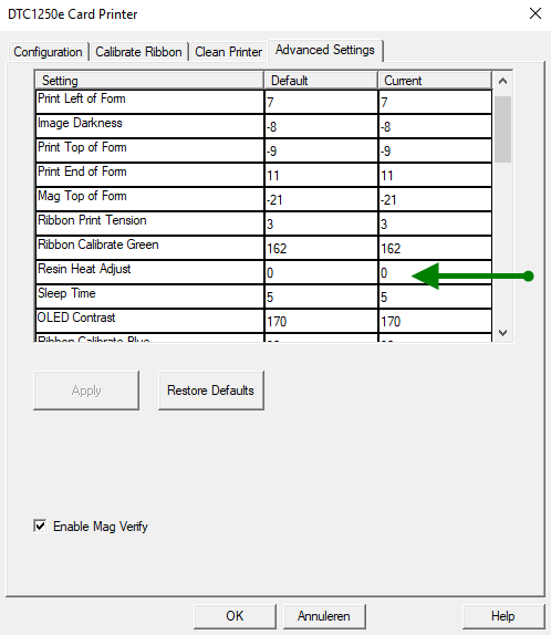 Resin Heat Adjust in Advanced Settings