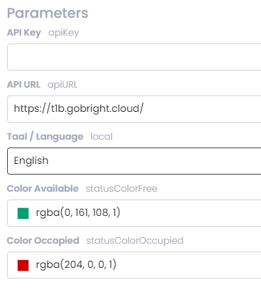 Wegweiser-Widget-Parameter