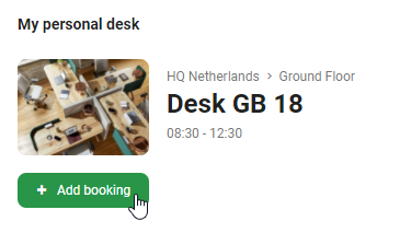 Add booking button below desk