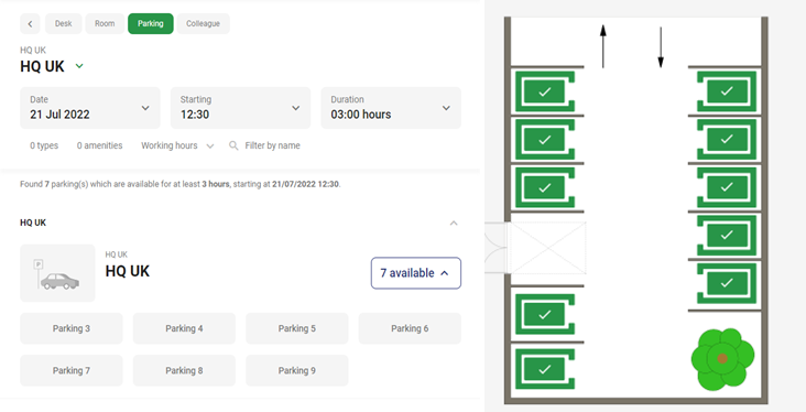 Beispiel einer Parkplatzbuchung auf der Plattform GoBright Parking_screenshot.png